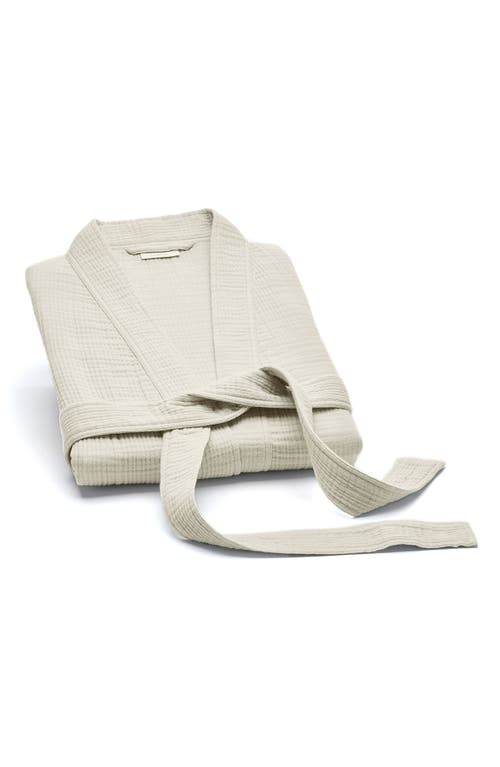 Boll & Branch Dream Rib Organic Cotton Robe In Mist