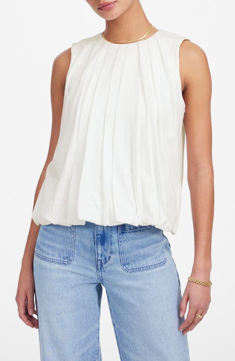 Cotton Pleated Bubble Top