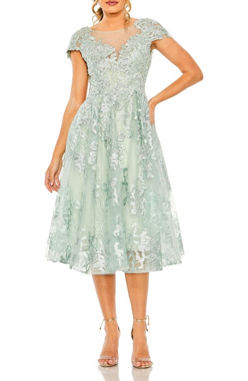 MAC DUGGAL MAC DUGGAL EMBROIDERED CAP SLEEVELESS A LINE DRESS
