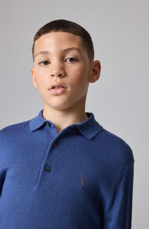 Smallsaints By Allsaints Kids' Long Sleeve Wool Blend Polo Sweater In Navy