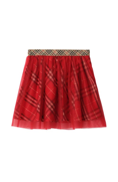 Burberry Check Tulle Skirt In Red