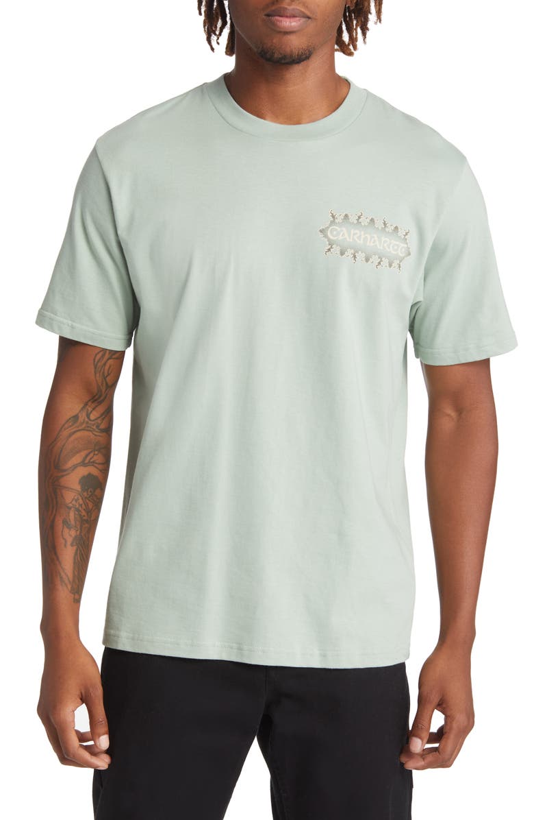 Carhartt Work In Progress Spaces Organic Cotton Graphic Tee, Main, color, Misty Sage