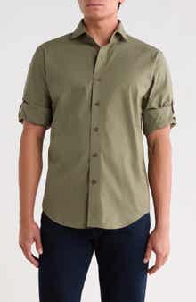 Trim Fit Solid Cotton Shirt