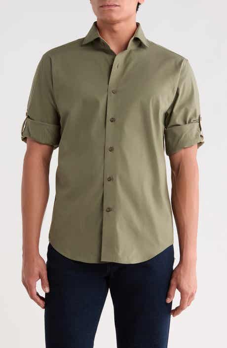 Trim Fit Solid Cotton Shirt