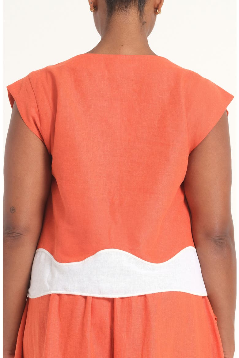 Kaia Colorblock Embroidered Top, Alternate, color, PERSIMMON