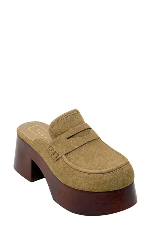 Shushop Luella Platform Penny Loafer Mule In Animal Print