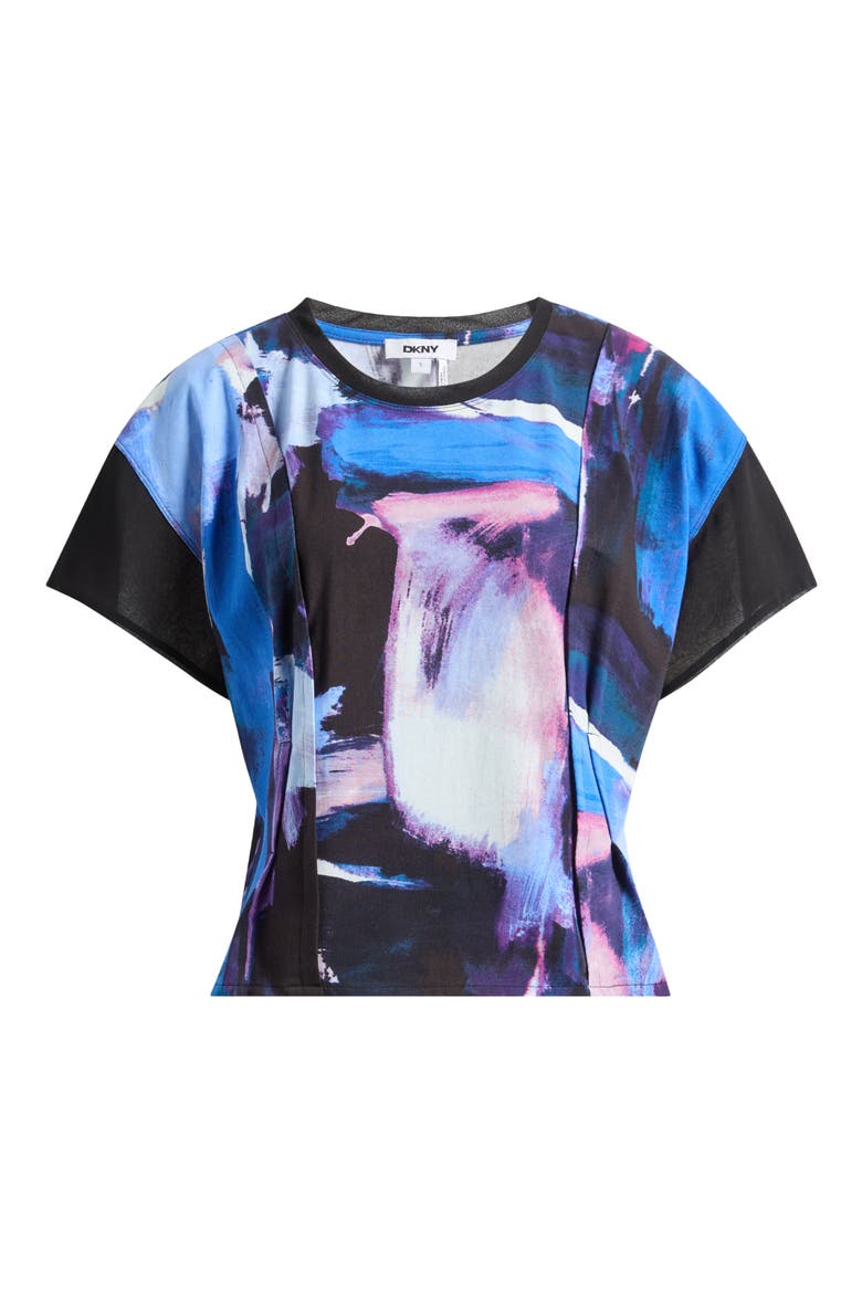 Chiffon Sleeve Knit Top, Alternate, color, BLUE BRUSH