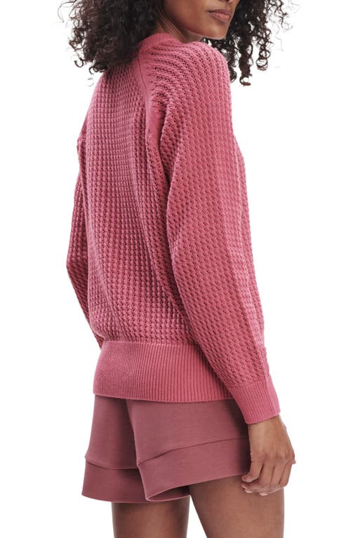 Varley Clay Open Knit Sweater In Red