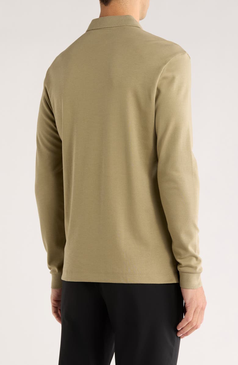 BOSS Pado Long Sleeve Cotton Polo, Alternate, color, Green