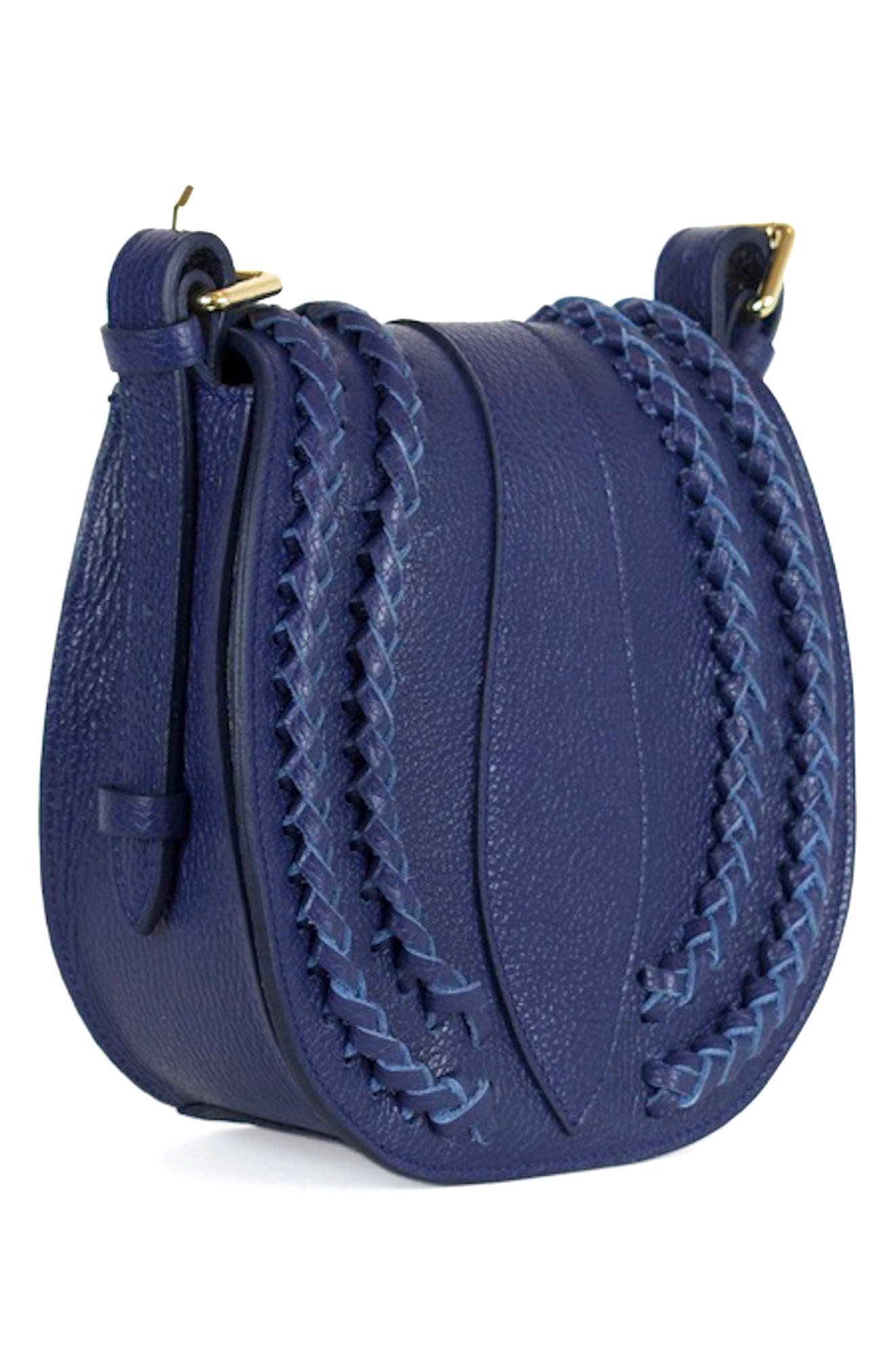 Persaman New York Daisy Braided Crossbody Bag, Alternate, color, Navy