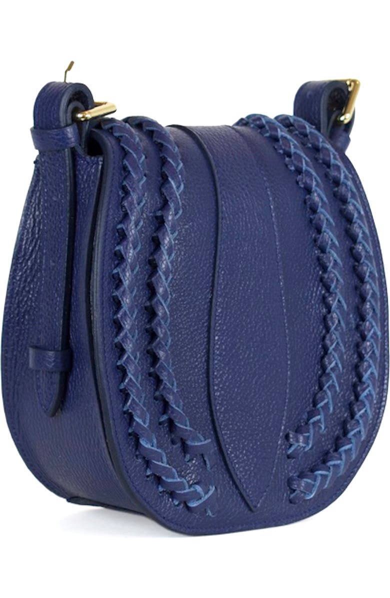 Persaman New York Daisy Braided Crossbody Bag, Alternate, color, Navy
