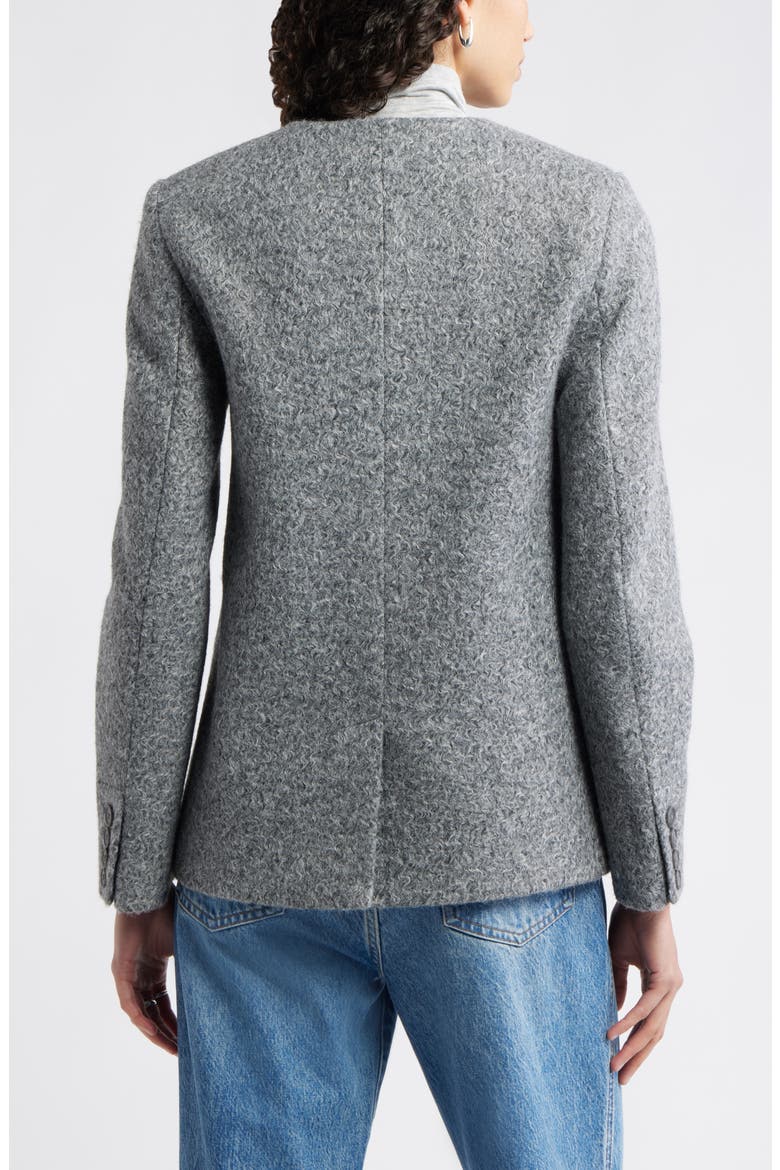 Textured Collarless Jacket, Alternate, color, GREY HEATHER