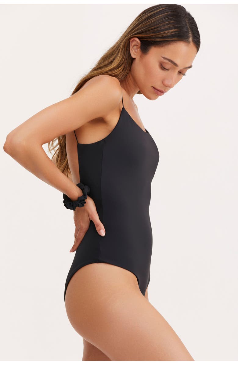 Au Naturel by Gottex Cloe Square Neck Open U-Back One Piece, Alternate, color, Black