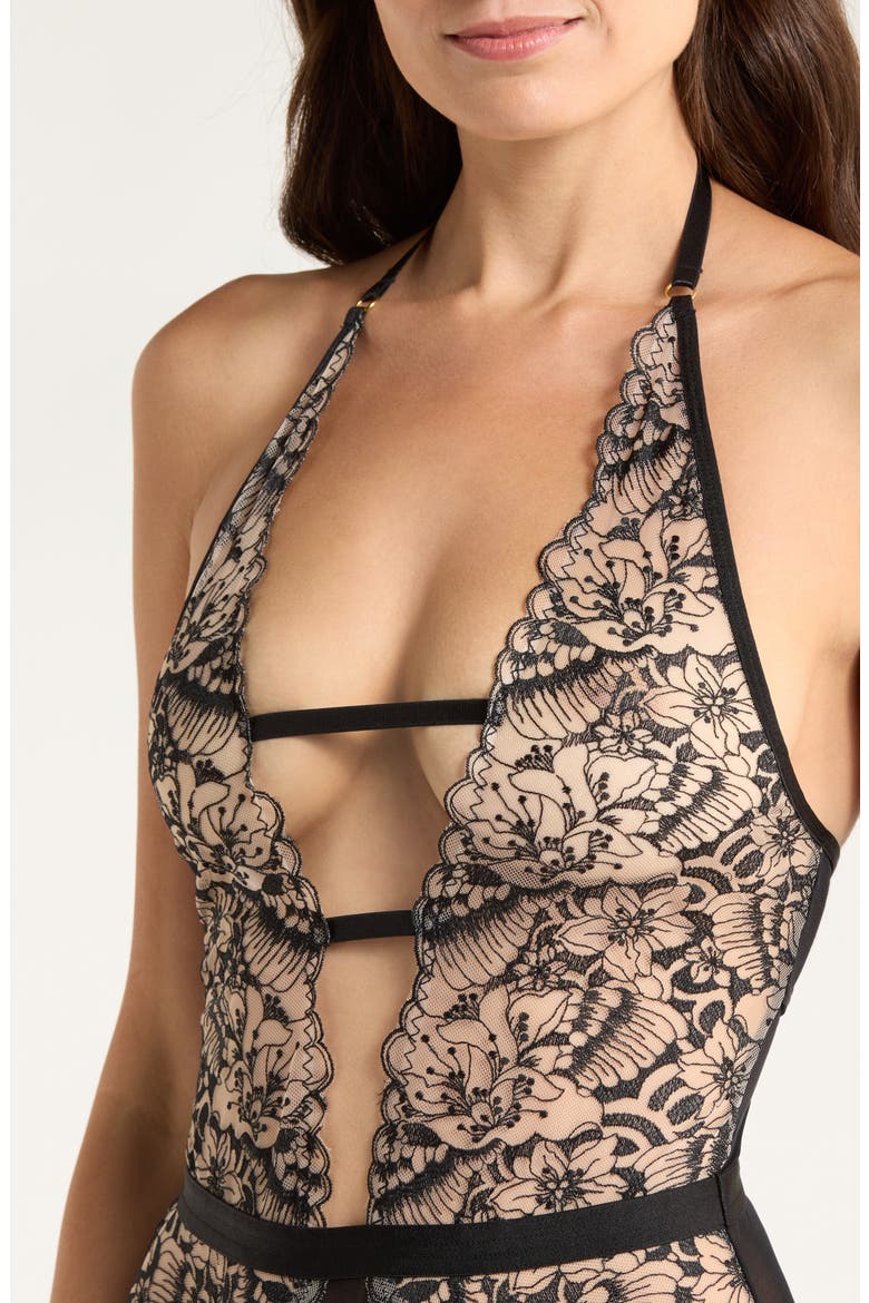 Delphine Embroidered Bodysuit, Alternate, color, BLACK