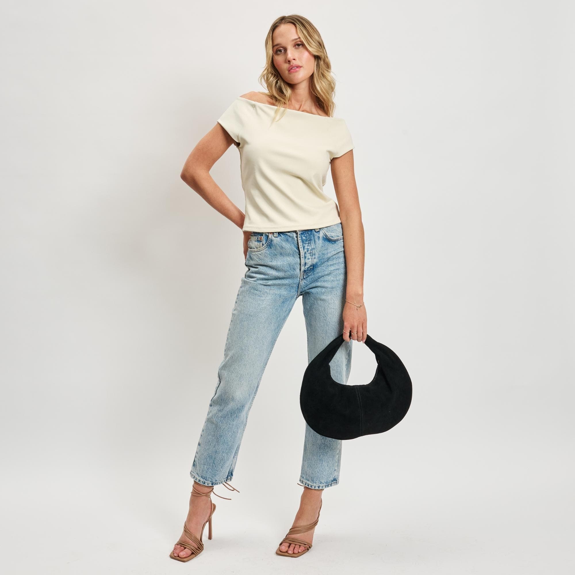 MODA LUXE Farrah - Suede Hobo, Alternate, color, Black