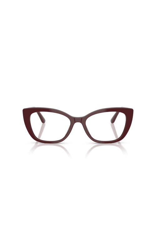 Dolce & Gabbana Dolce&gabbana 52mm Cat Eye Optical Glasses In Burgundy