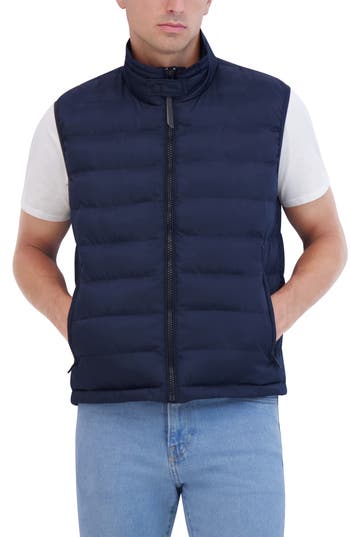 Robert Graham Water Resistant Quilted Puffer Vest In Blue