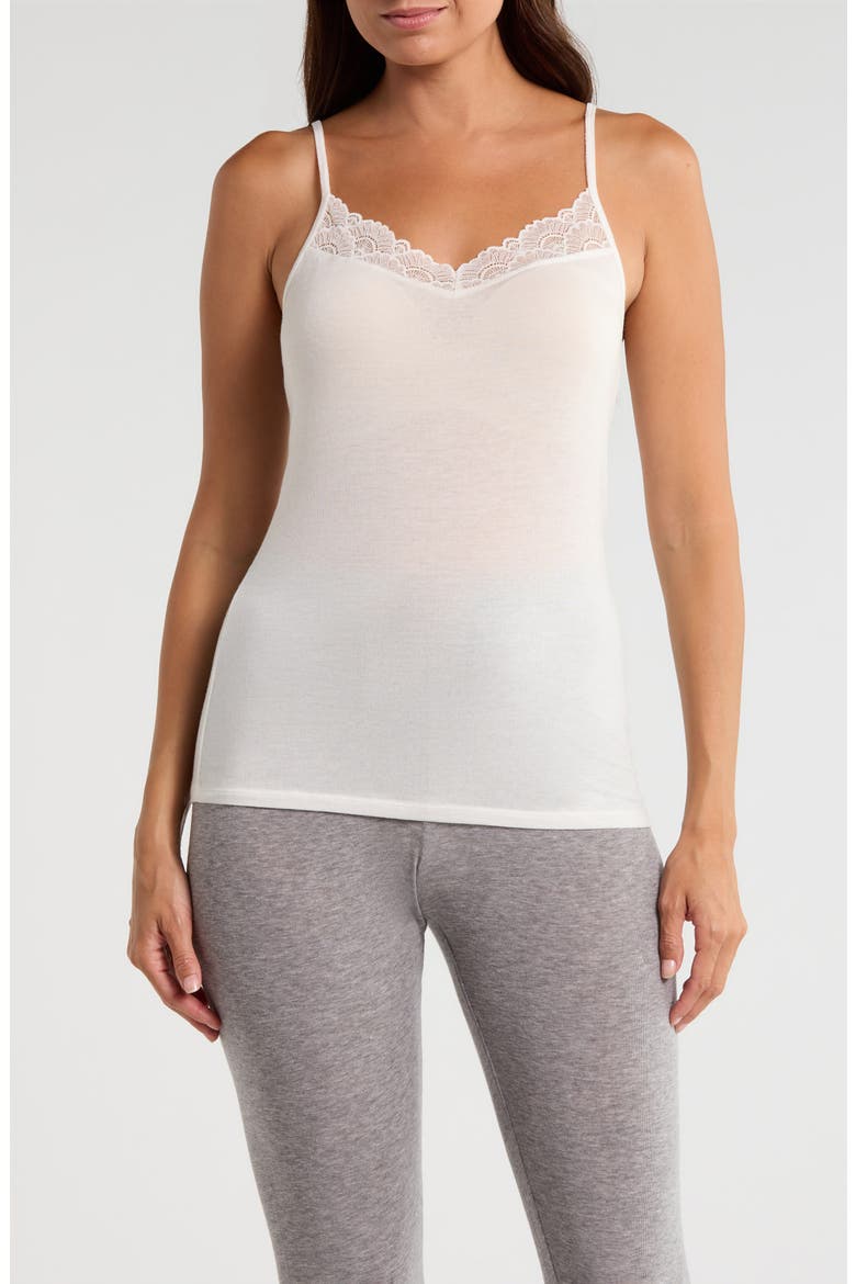 Luxe Lace Trim Layering Camisole, Main, color, IVORY CLOUD