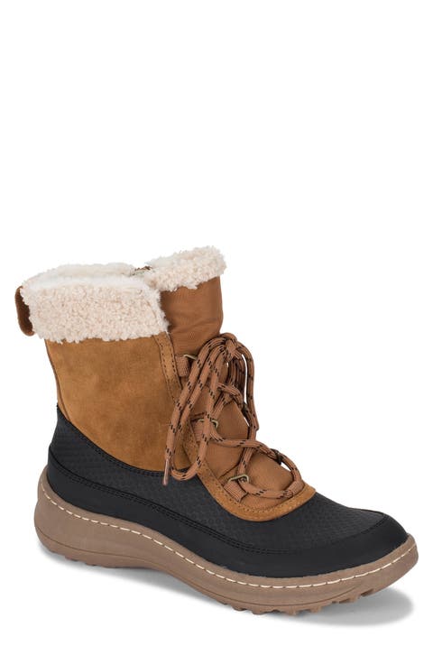 Alta Faux Shearling Lined Water-Resistant Suede Lace-Up Boot (Women)