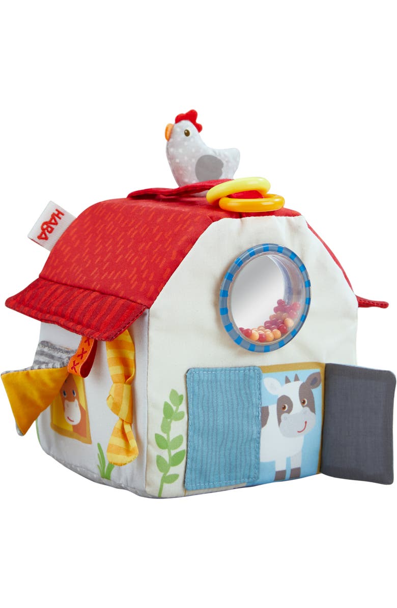 HABA Sensory Play Cube Farmyard - Infant Toys for Tummy Time and Best Toys for Baby Development for 6 Months+ with Rattle & Crinkle Sounds, Main, color, Multi