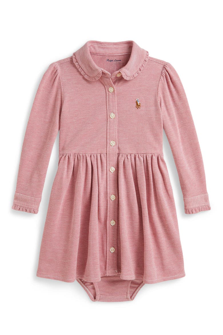 Kids' Cotton Mesh Polo Dress & Bloomers Set, Main, color, CANVAS PINK