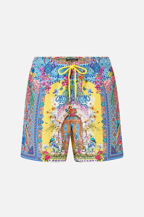 Mid Length Boardshort With Elastic Waist
