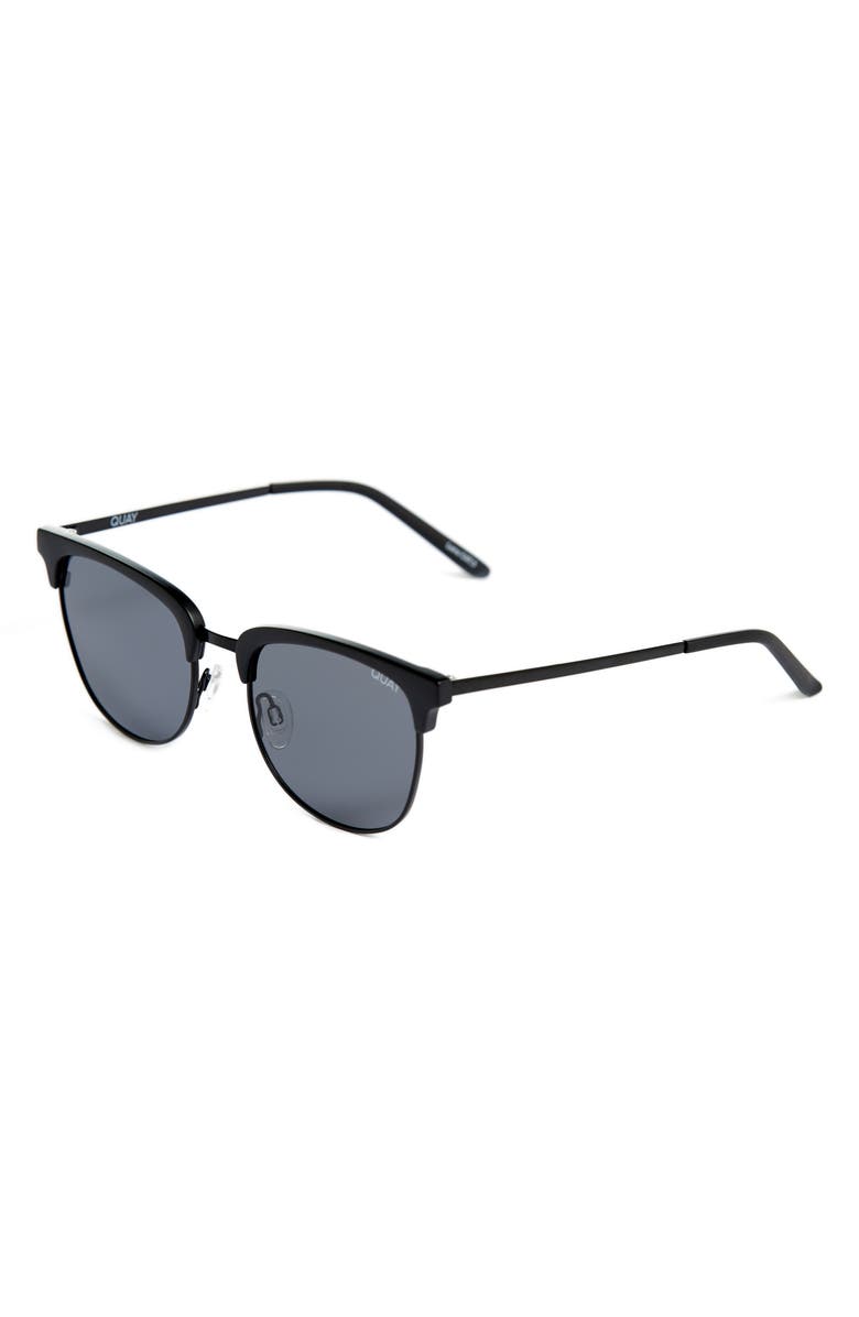 QUAY Australia x ARod 55mm Evasive Polarized Sunglasses, Alternate, color, Matte Black/ Smoke