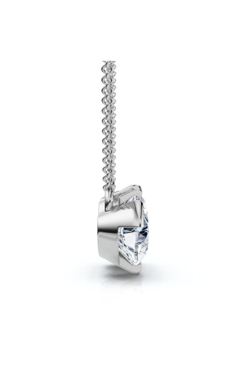 2Ct Toi Et Moi Heart Emerald Diamond Pendant 14k Gold 18" Necklace Lab Grown, Alternate, color, White Gold