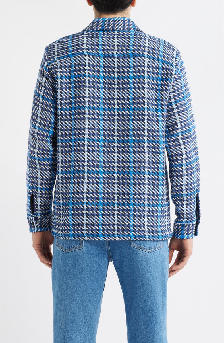 Wax London Whiting Houndstooth Check Overshirt, Alternate, color, Navy / Blue