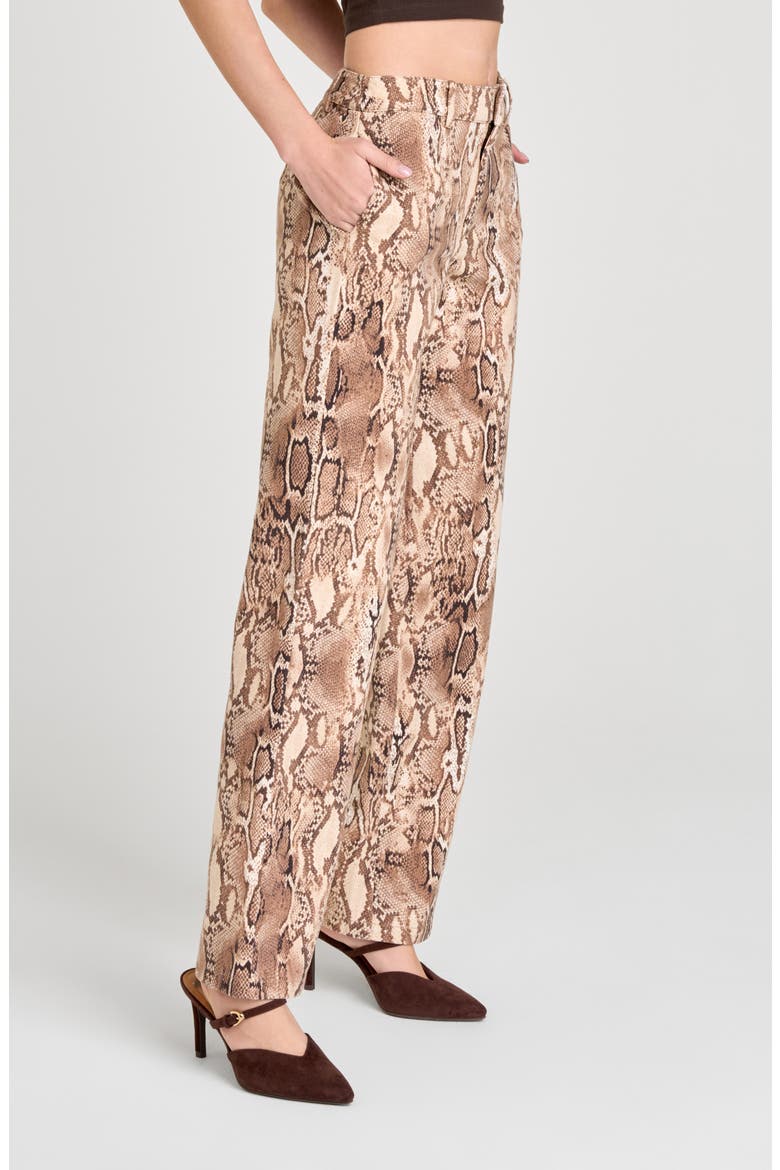 Savanna Snakeskin Print Straight Leg Pants, Alternate, color, BROWN SNAKE