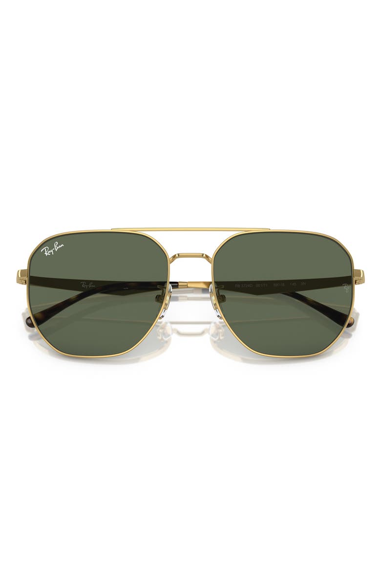 Ray-Ban 59mm Square Sunglasses, Alternate, color, Arista / Dark Green
