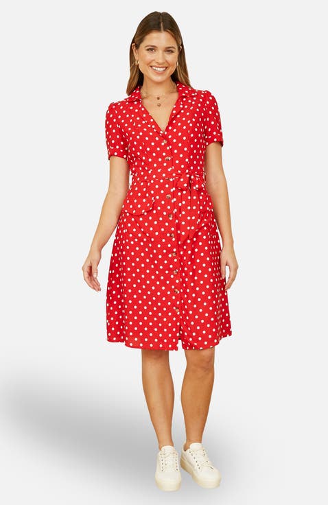 Retro Shirt Polka Dot Dress