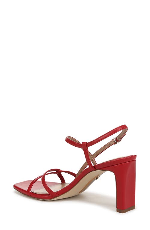 Sam Edelman Zariah Womens Lace-up Open-toe Strappy Sandals In Summer Red