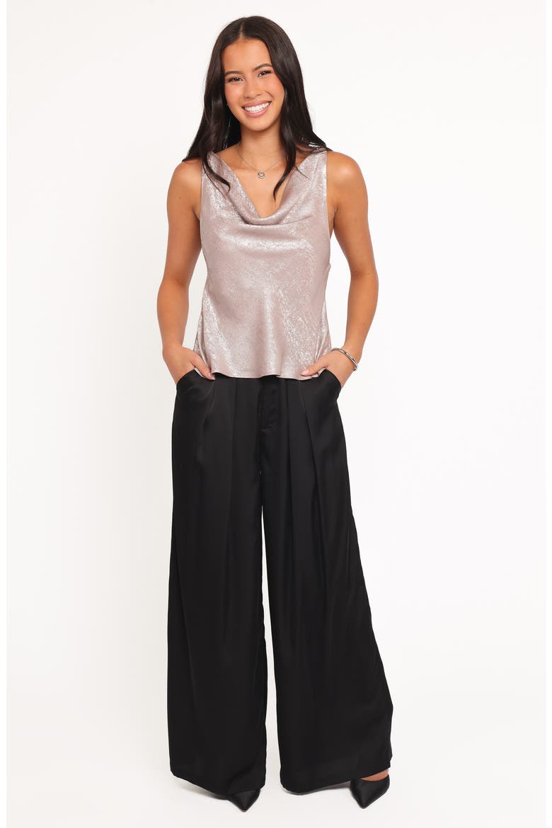 Vita Metallic Cowl Neck Tank, Alternate, color, CHAMPAGNE