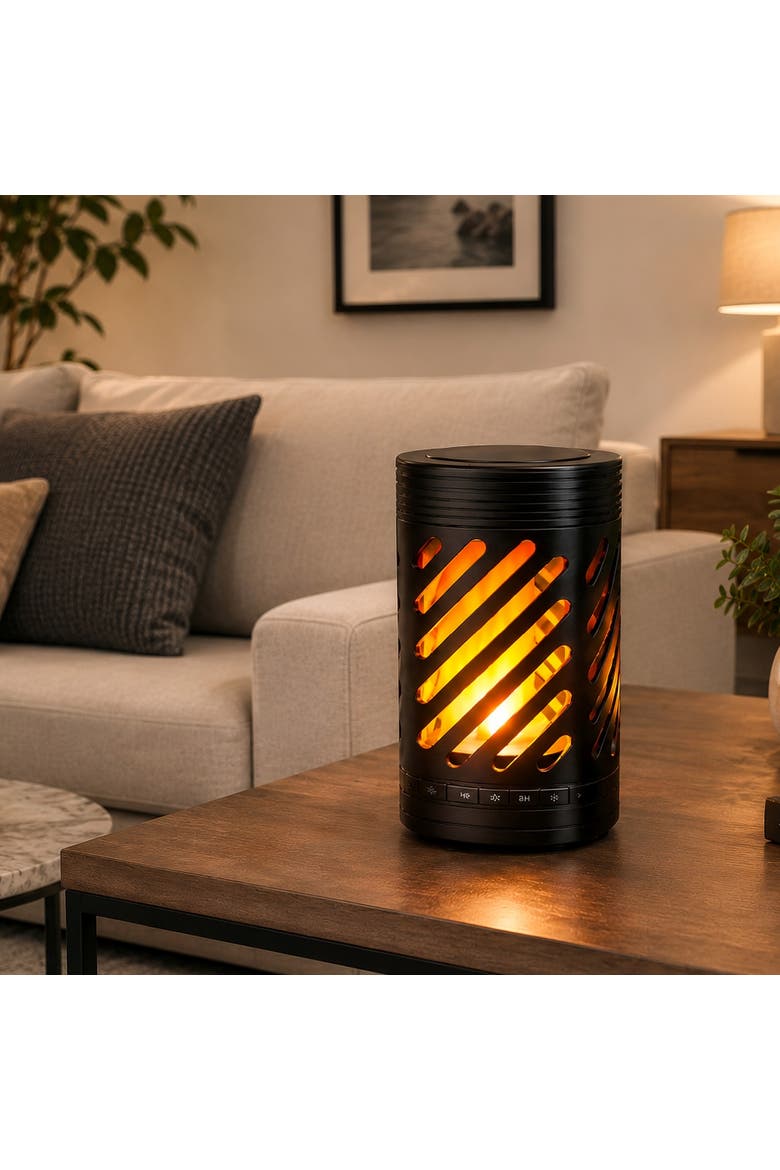 2-in-1 Ambient Flame Lantern Speaker, Alternate, color, Black
