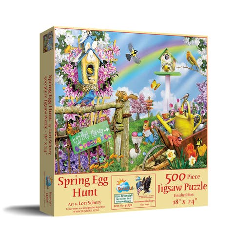 Spring Egg Hunt 500 piece Jigsaw Puzzle for Adults