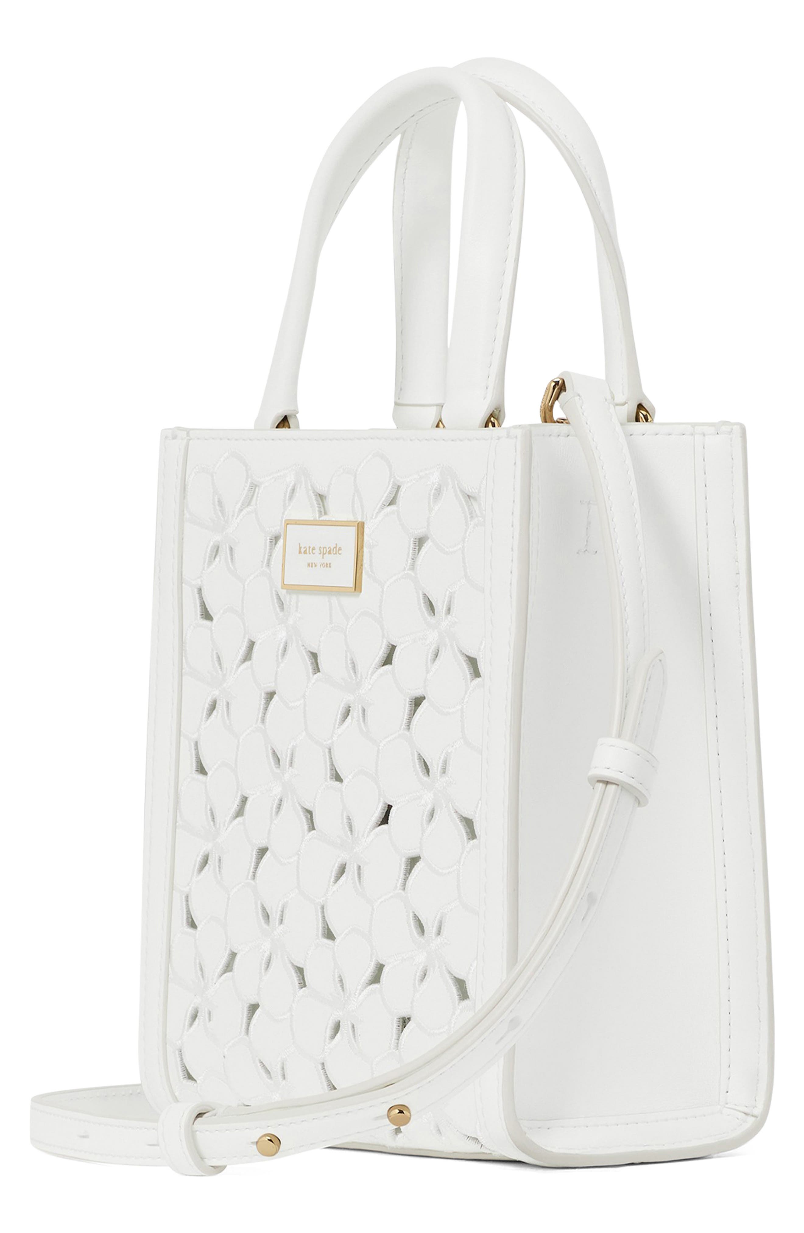 Kate Spade New York mini manhattan eyelet leather crossbody bag, Alternate, color, 