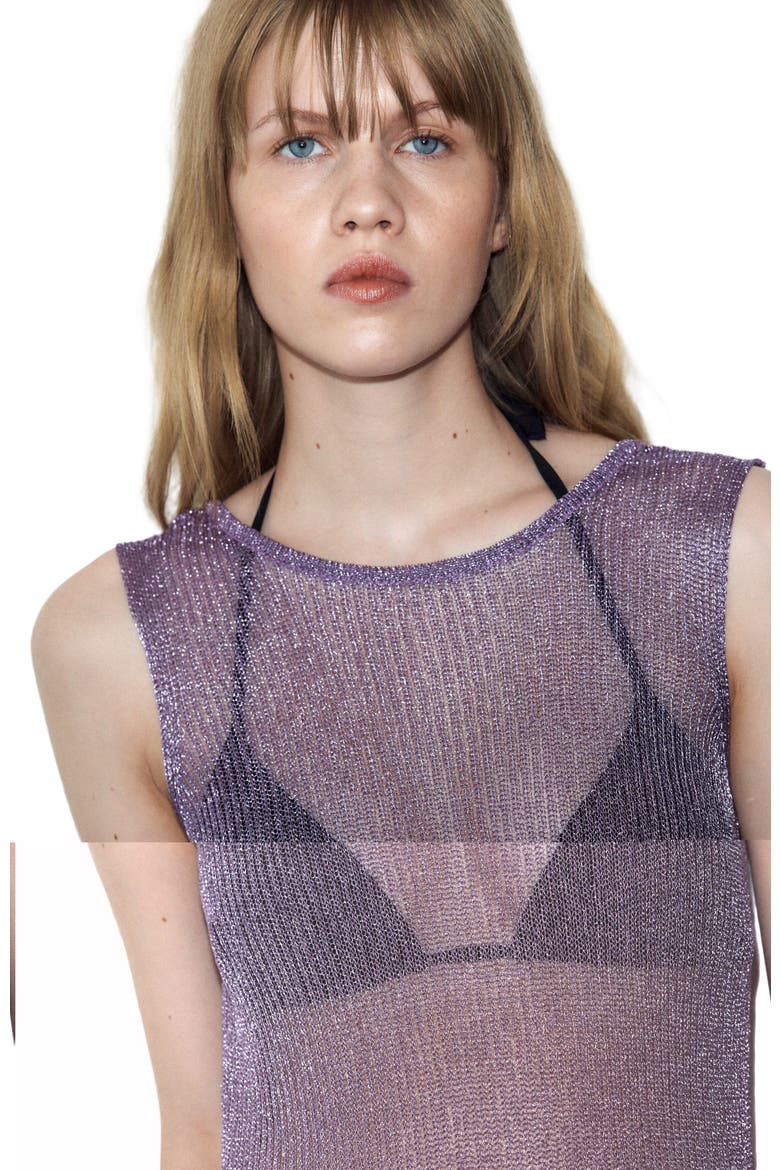 Shimmery Rib-knit Dress, Alternate, color, Dusty purple