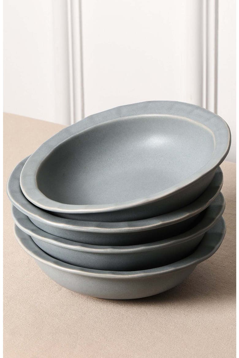 Oasis Stoneware 4-Piece Pasta Bowl Set, Alternate, color, Grey Blue