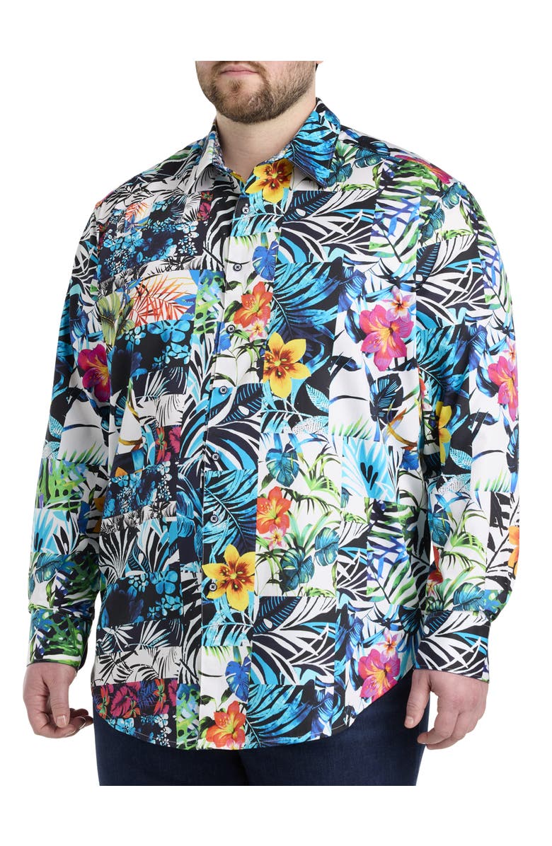 Robert Graham DXL Big & Tall Tahiti Sport Shirt, Alternate, color, Multi