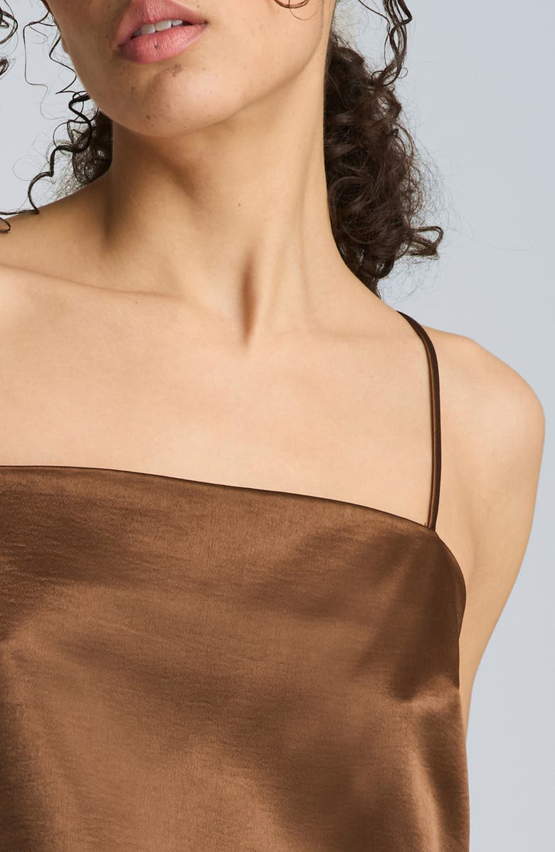 Kenneth Cole Lace Trim Satin Camisole, Alternate, color, Brunette