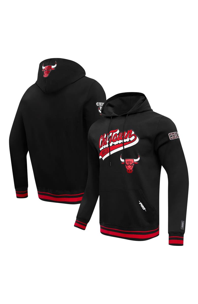 PRO STANDARD Men's Pro Standard Black Chicago Bulls Script Tail Pullover Hoodie, Main, color,