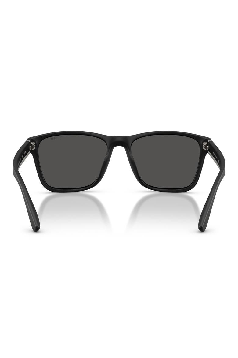 56mm Square Sunglasses, Alternate, color, MATTE BLACK / DARK GREY