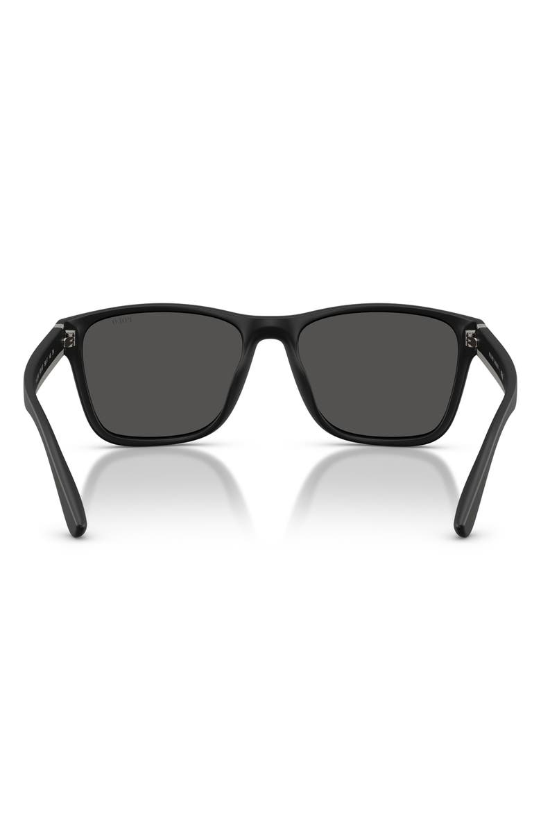 Polo Ralph Lauren 56mm Square Sunglasses, Alternate, color, Matte Black / Dark Grey