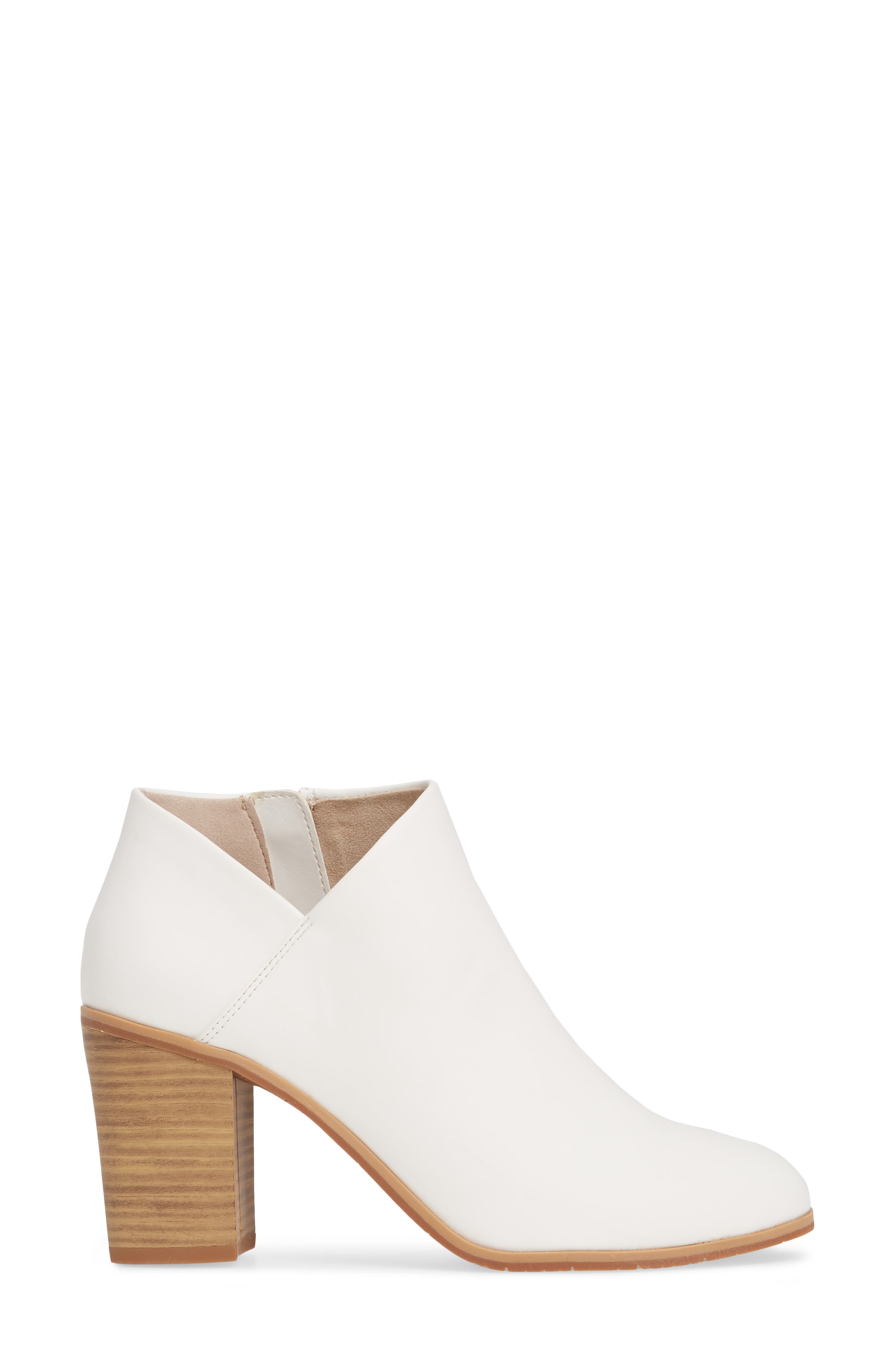 Kettle Vegan Block Heel Bootie, Alternate, color, WHITE FAUX LEATHER