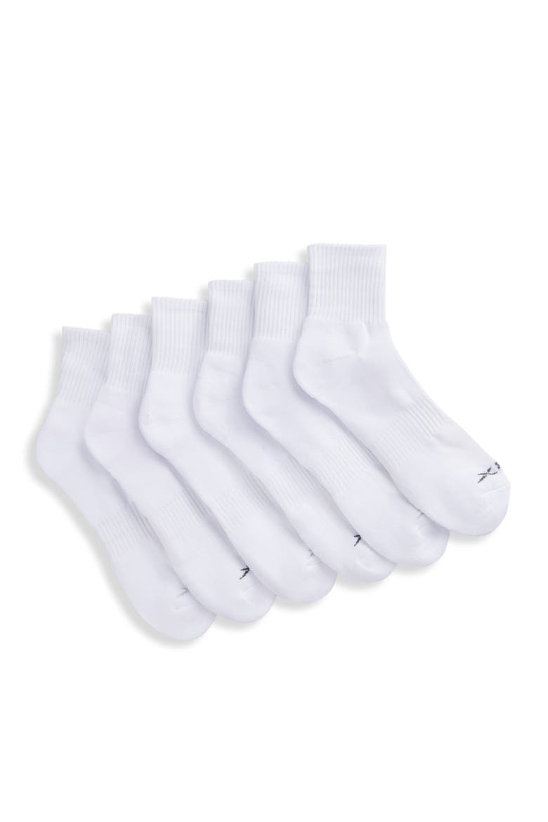 Big & Tall Vector 6-pk Quarter-Top Socks, Main, color, WHITE