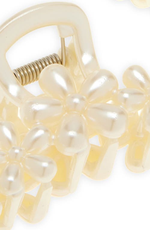 Capelli New York Kids' 3-pack Pearly Bead Hair Claw Clips In Ivory