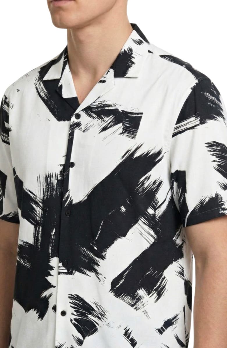 Report Collection Abstract Print Camp Shirt, Alternate, color,