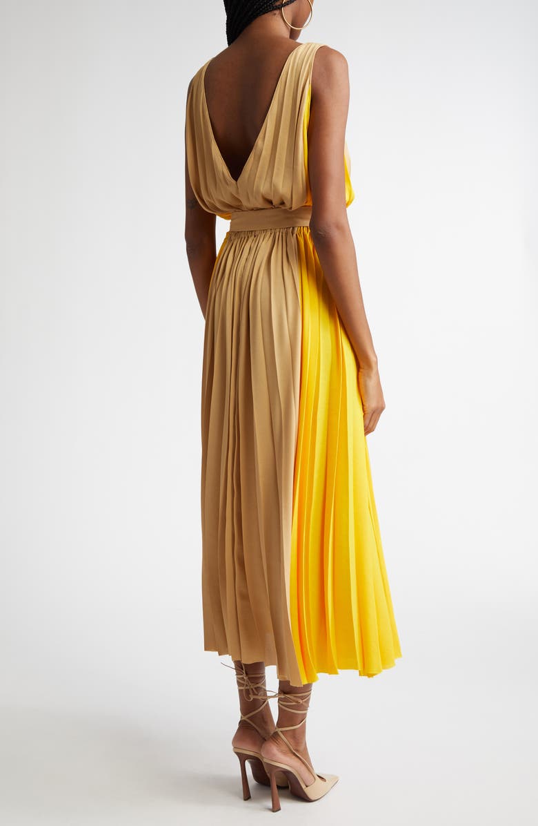 Ramy Brook Latoya Colorblock Pleated Dress, Alternate, color, Daisy Colorblock