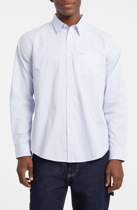 Regular Fit Stripe Cotton Button-Up Shirt